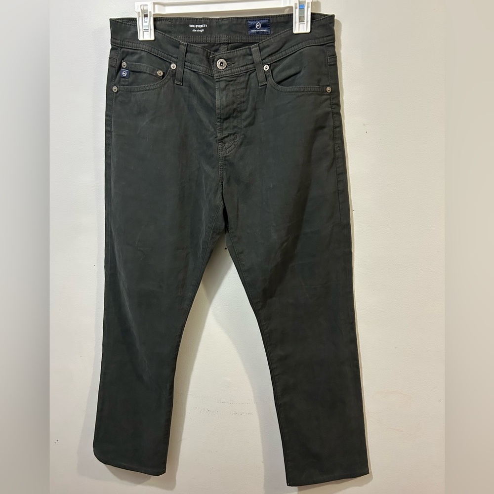 AG Adriano Goldschmied Pants Mens 30x34 The Everett Slim Stretch Dark Wash Black
